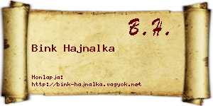 Bink Hajnalka névjegykártya